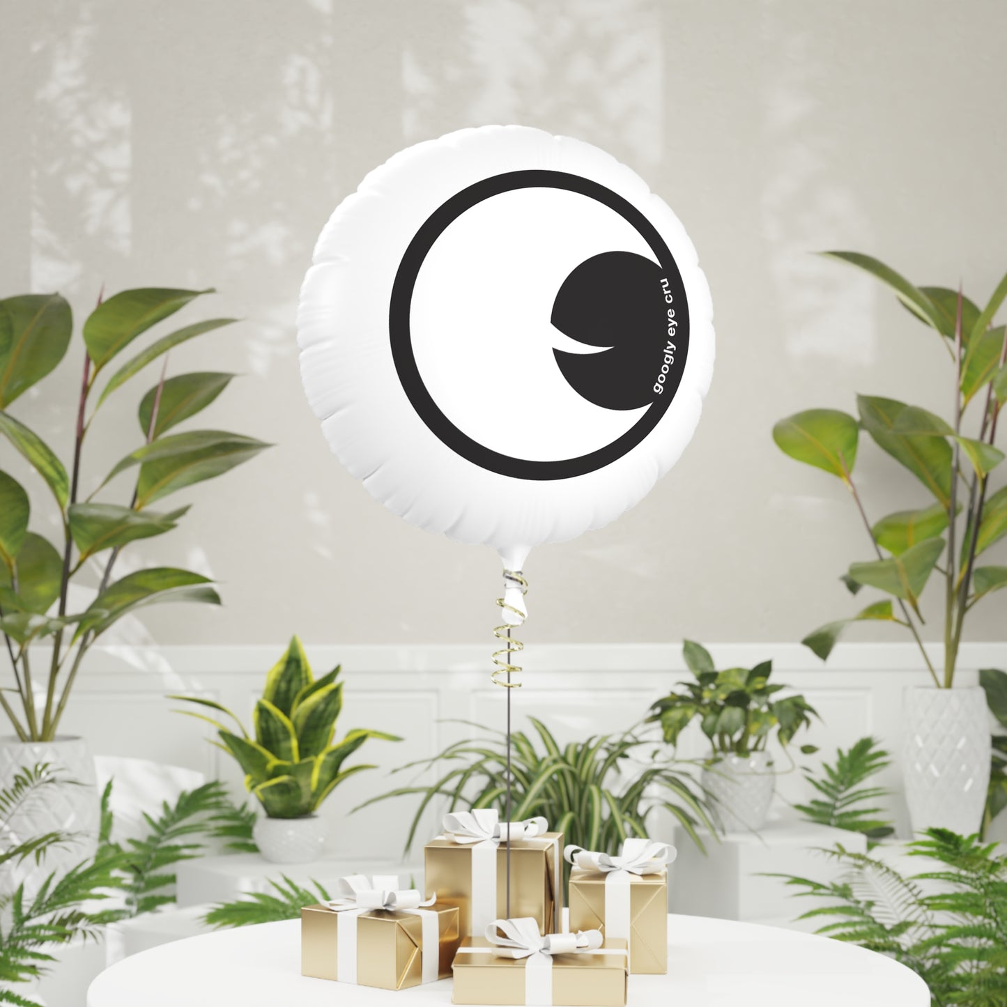 Googly Eye CruMylar Balloon — Cute Black & White Round Party Balloon