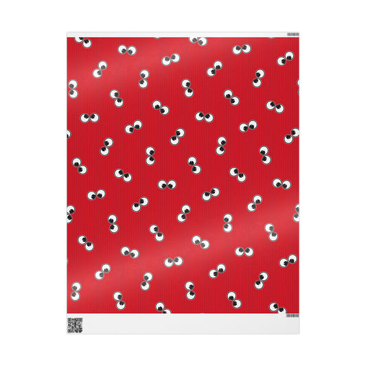 Googly Eye Cru Pattern Wrapping Paper | Red stripe Eye Print