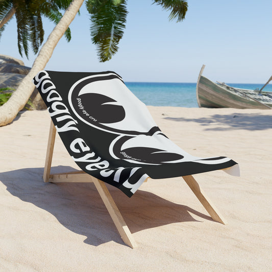 Googly Eye Cru Beach Towel — Bold Black & White Graphic