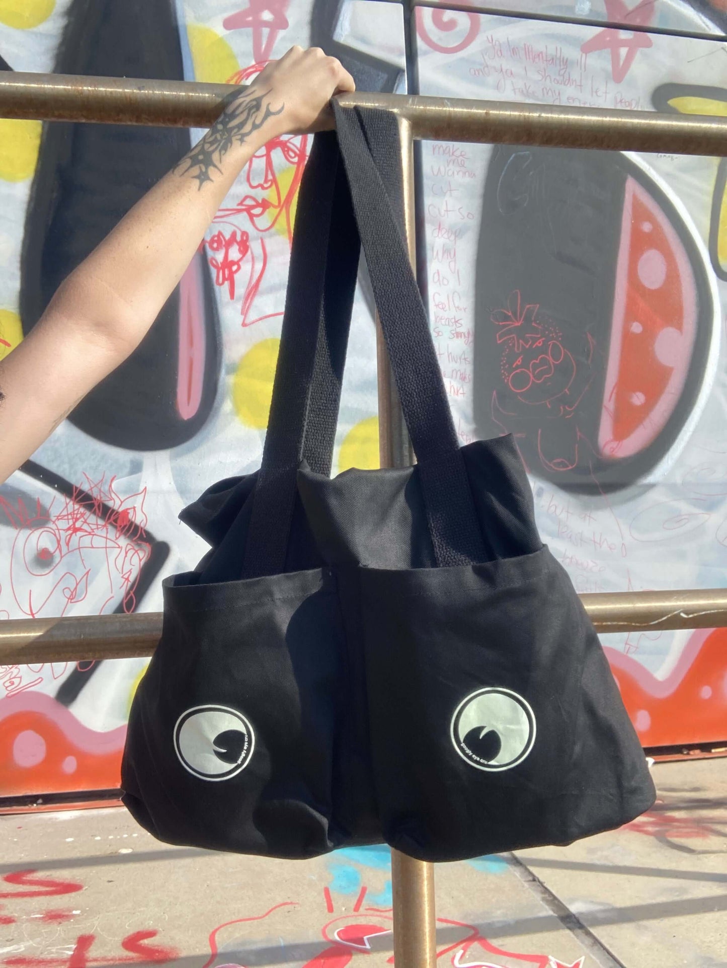 BAG: Googly Eye Cru x Art To Ware limited edition Glow in the Dark Tote Bag