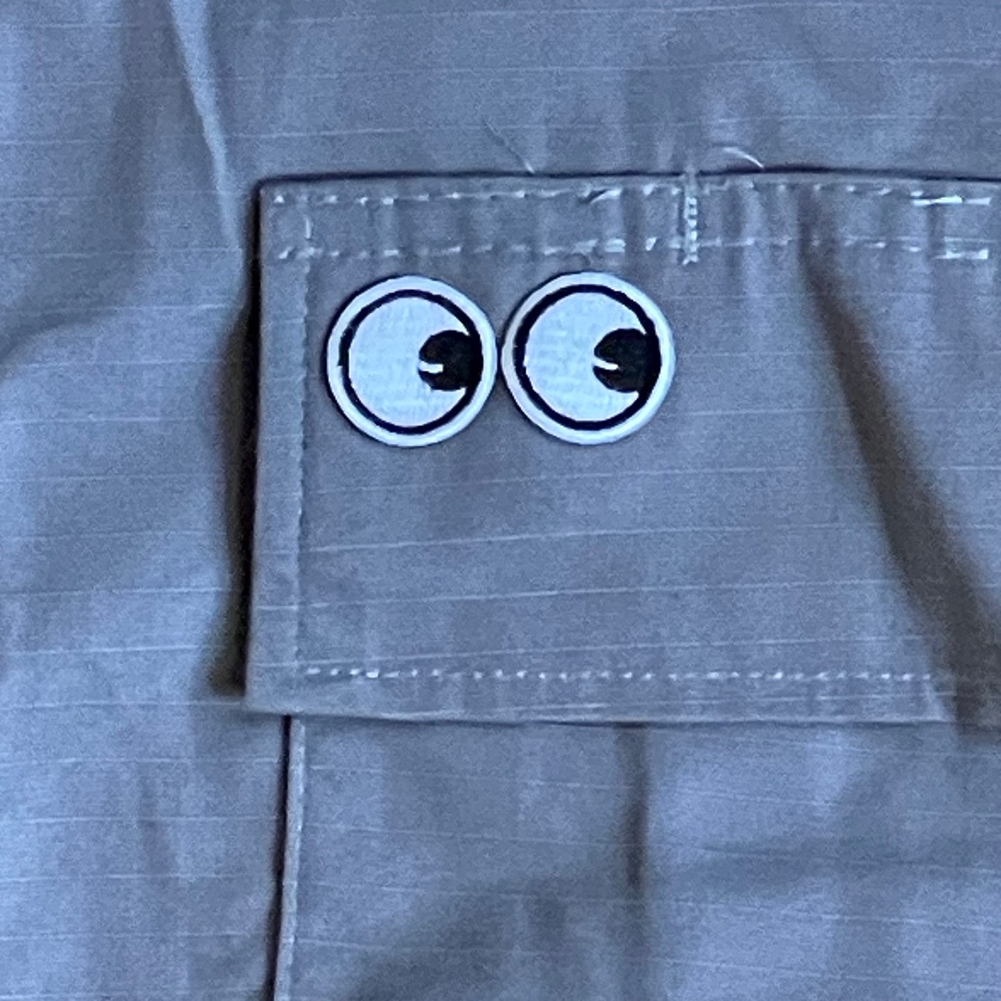 UPCYCLED Deadstock Military Shirt. Cropped boxy fit with save the earth Slate Grey color