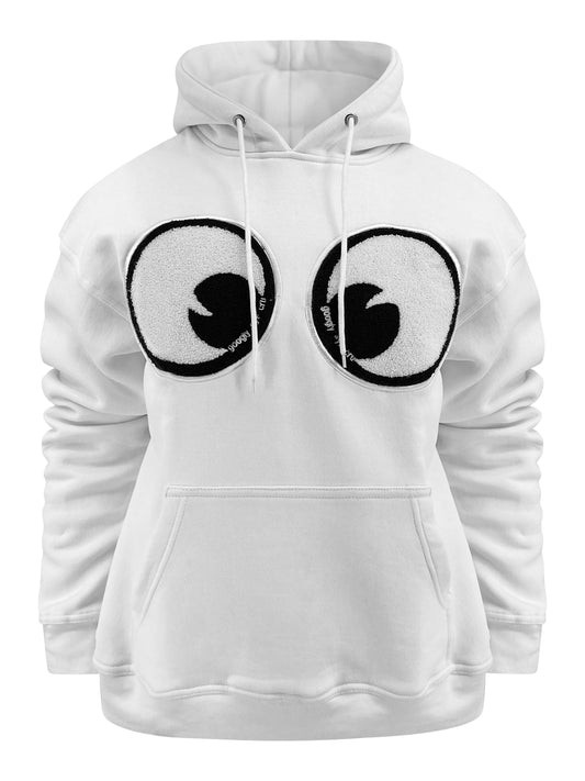 SWEATSHIRT: Big Chenille Eyes Pull over hood