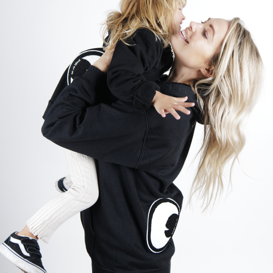 SWEATSHIRT: Googly Eye Cru Full Zip Hood