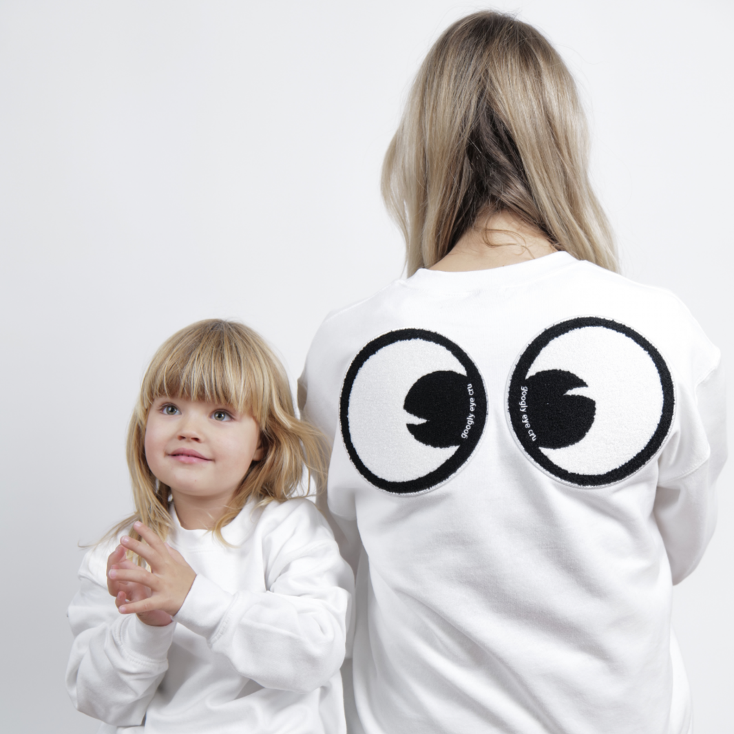SWEATSHIRT: Googly Eye Cru BIG EYES CRU NECK