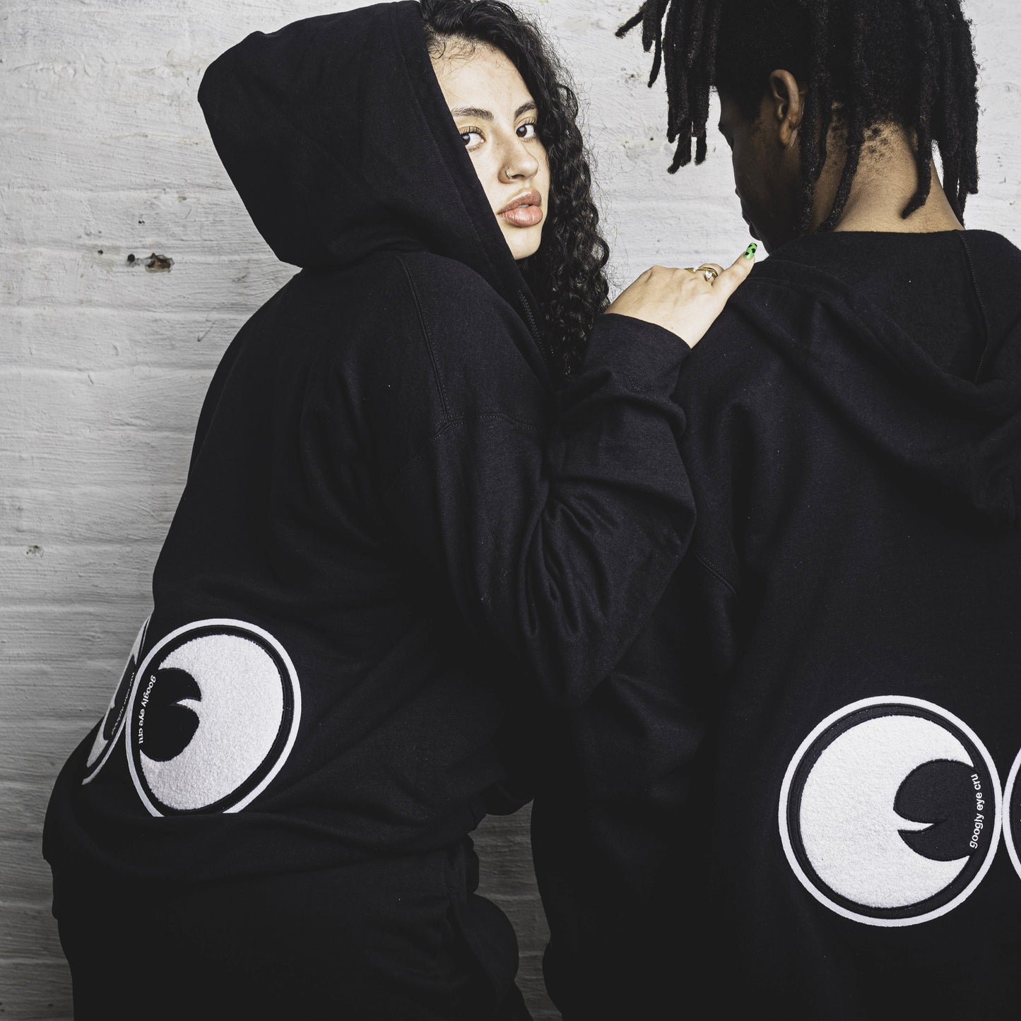 SWEATSHIRT: Googly Eye Cru Full Zip Hood