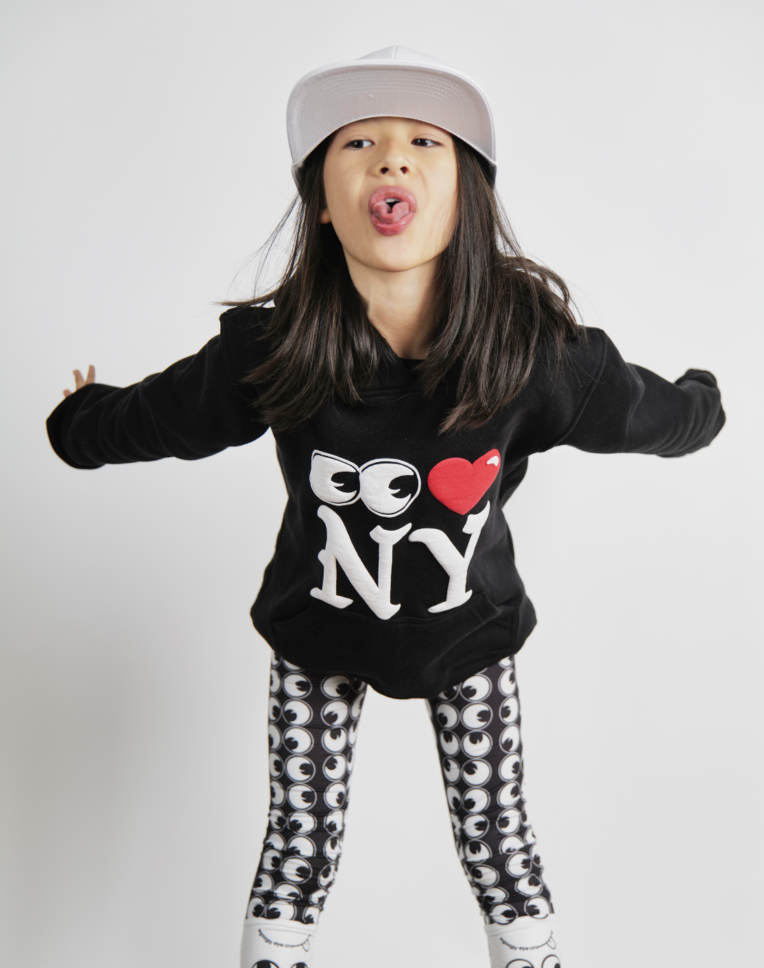 YOUTH SWEATSHIRT: Eye heart NY Pull over hood