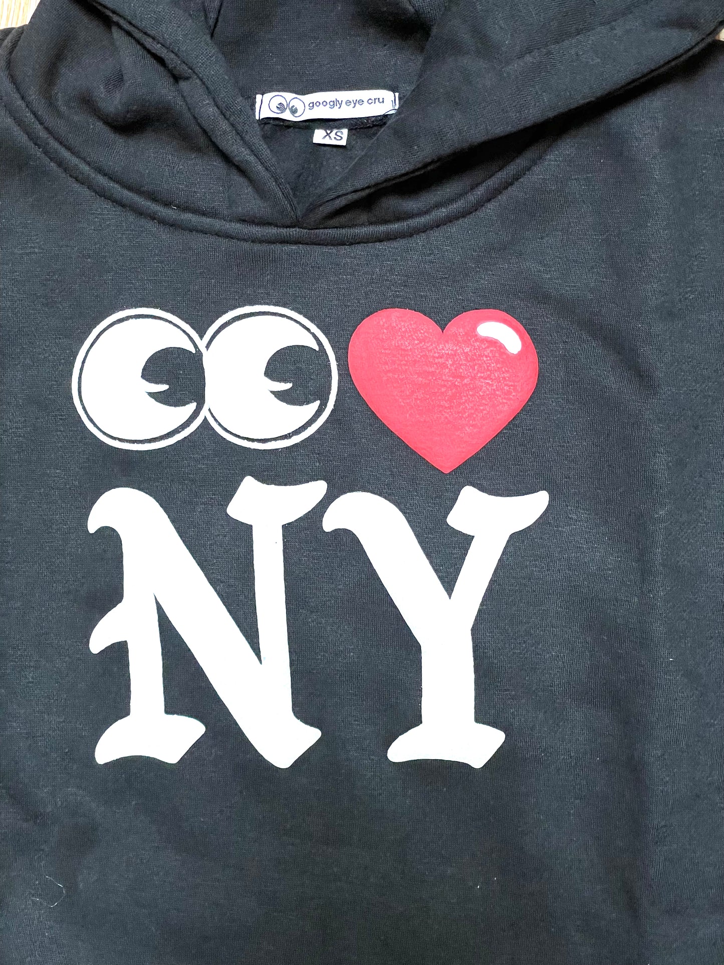 YOUTH SWEATSHIRT: Eye heart NY Pull over hood