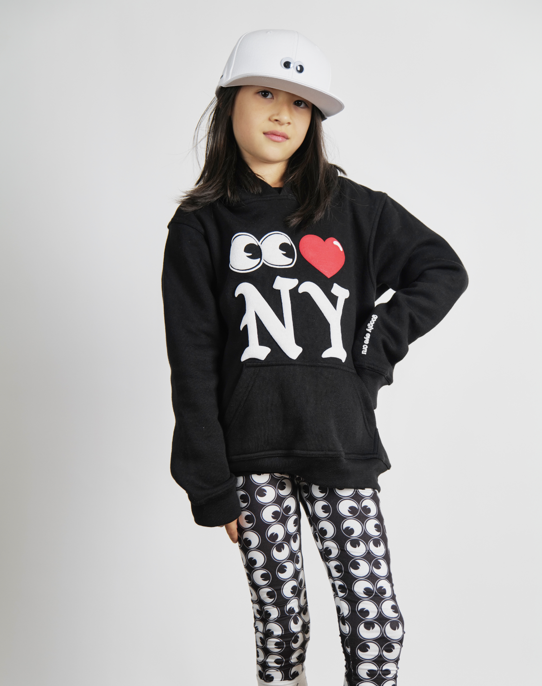 YOUTH SWEATSHIRT: Eye heart NY Pull over hood