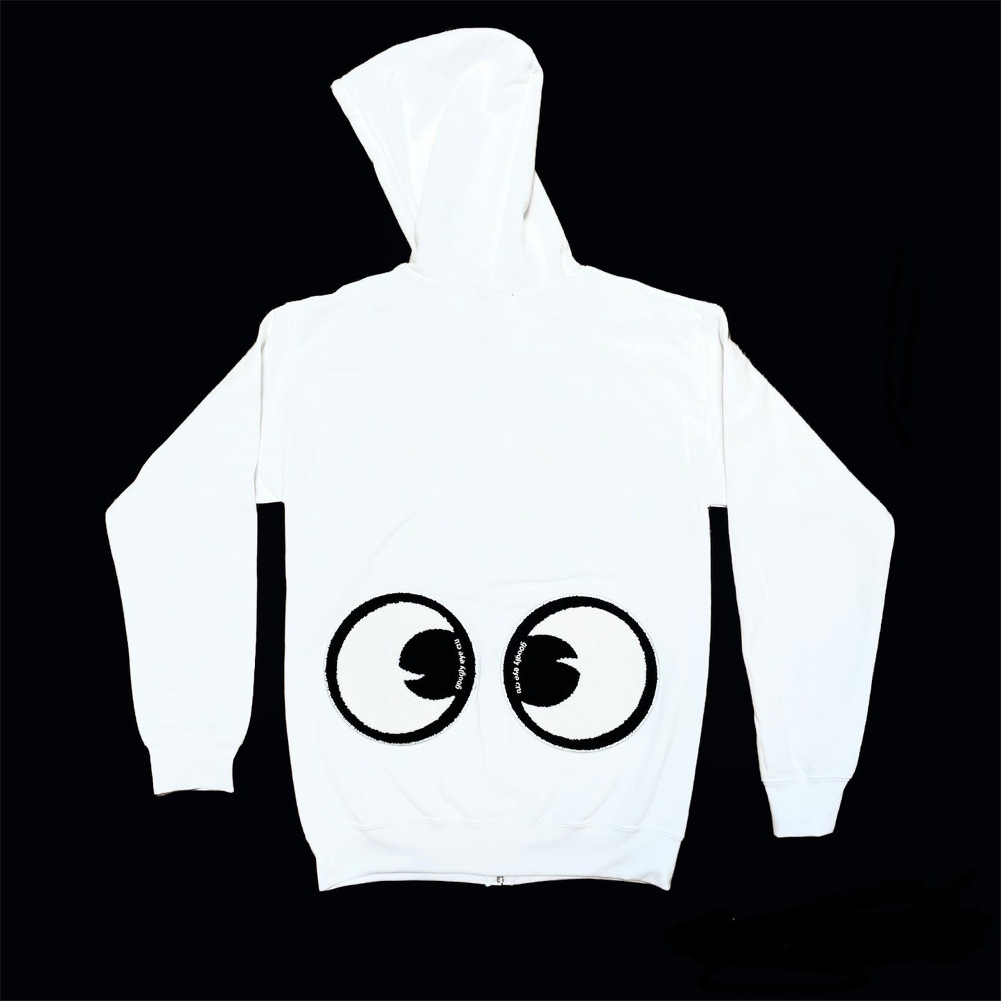 SWEATSHIRT: Googly Eye Cru Full Zip Hood