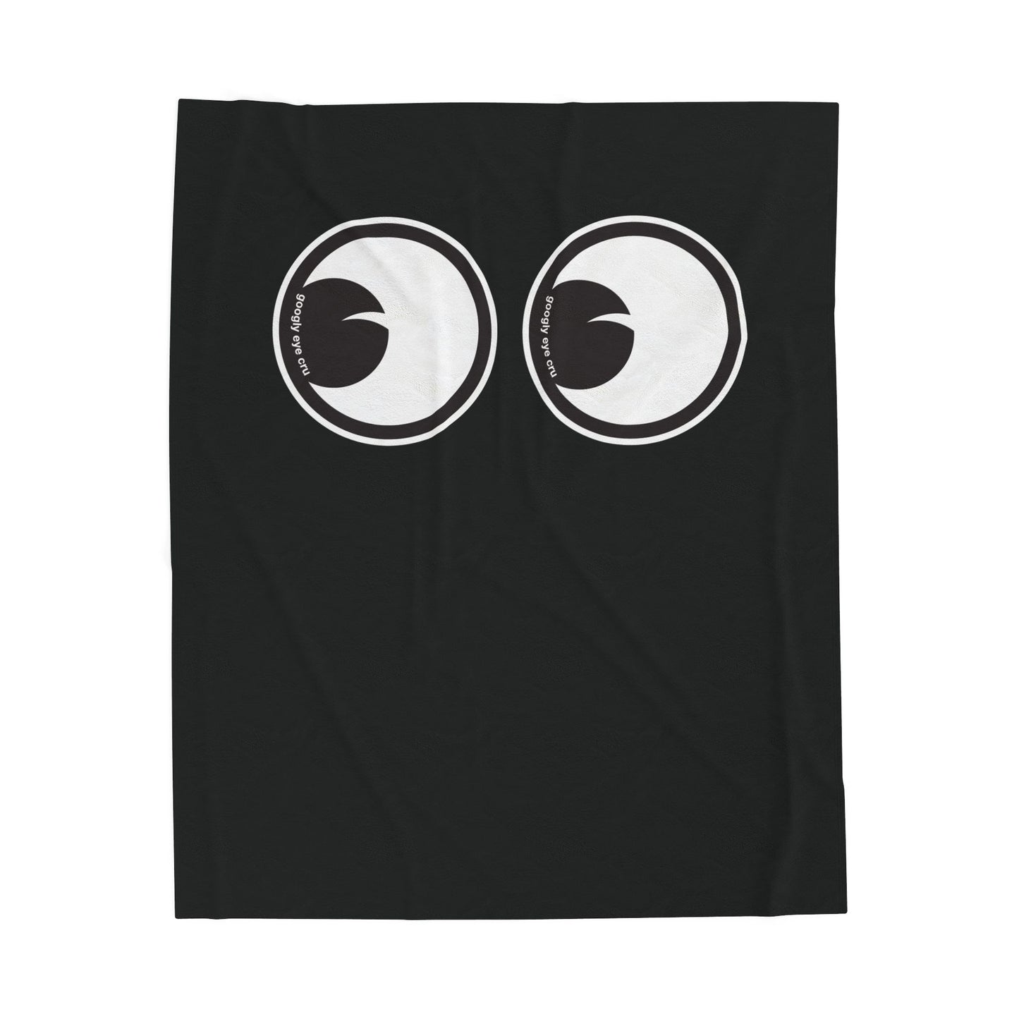 Googly Eye Cru Velveteen Plush Blanket — Cute Cuddle Face Throw