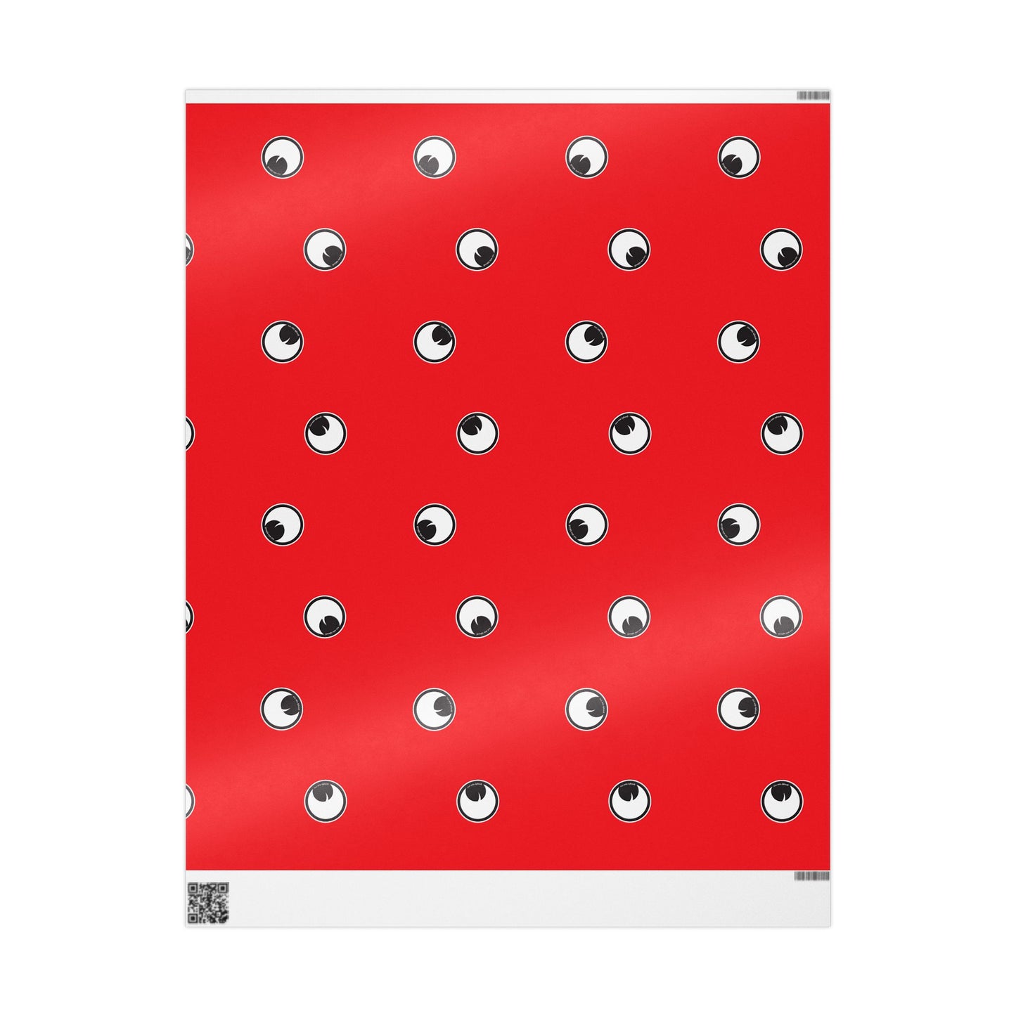 Googly Eye  Cru Pattern Wrapping Paper | Red Polka Dot Eye Print