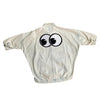 UPCYCLED Bleached out Dolman SleeveDenim  Jacket w/Chenille Eyes