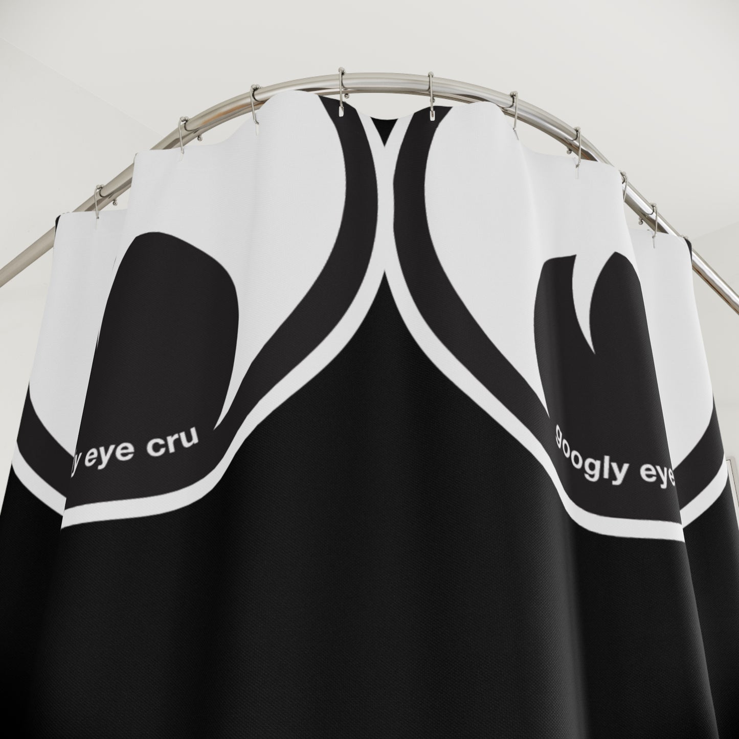 Googly Eyes Shower Curtain | Black White Playful Bathroom Decor