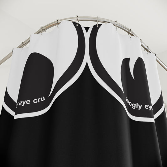 Googly Eyes Shower Curtain | Black White Playful Bathroom Decor