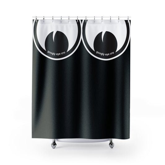 Googly Eyes Shower Curtain | Black White Playful Bathroom Decor