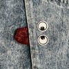 UPCYCLED Acid Wash Denim Jacket w/Chenille Eyes & old English CRU