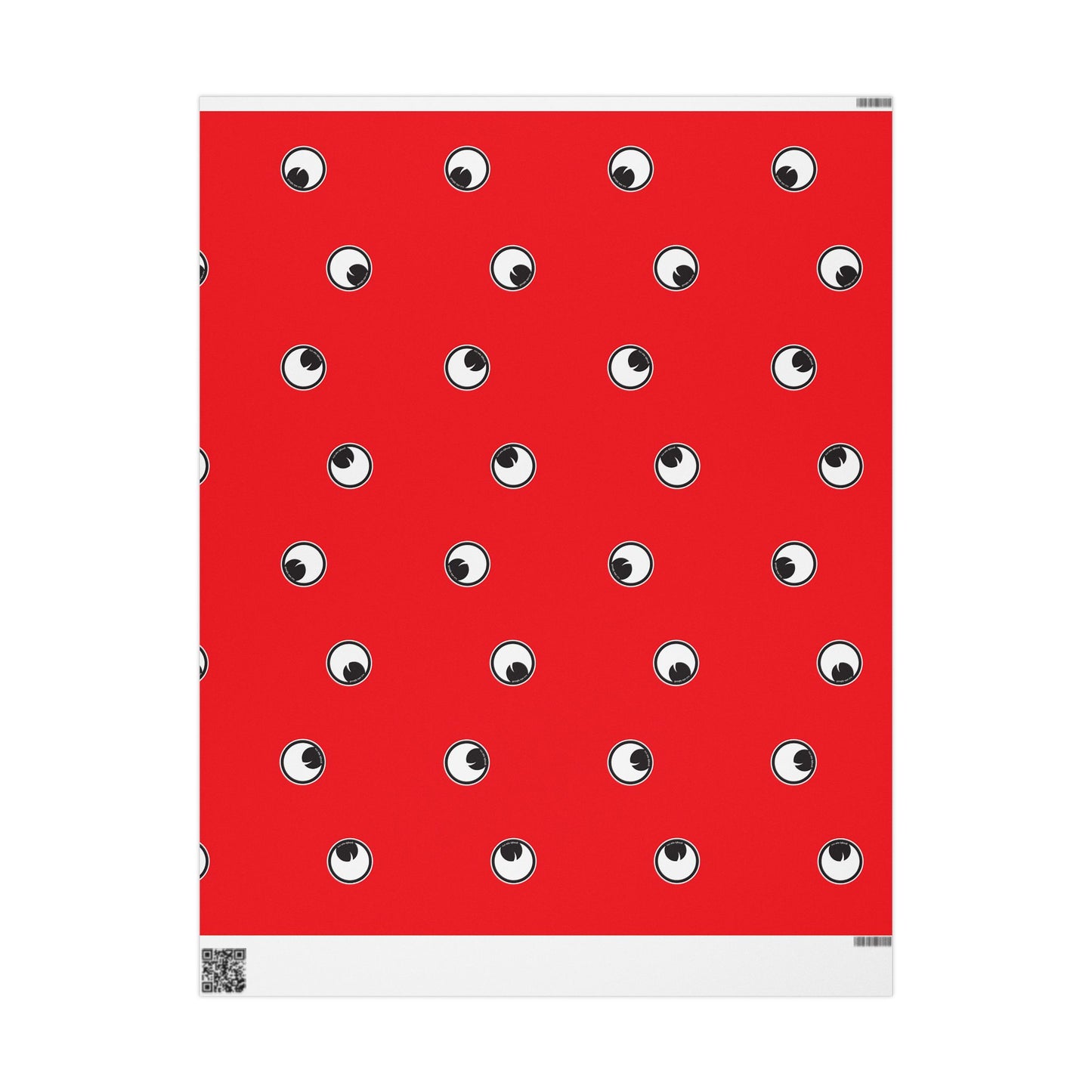 Googly Eye  Cru Pattern Wrapping Paper | Red Polka Dot Eye Print