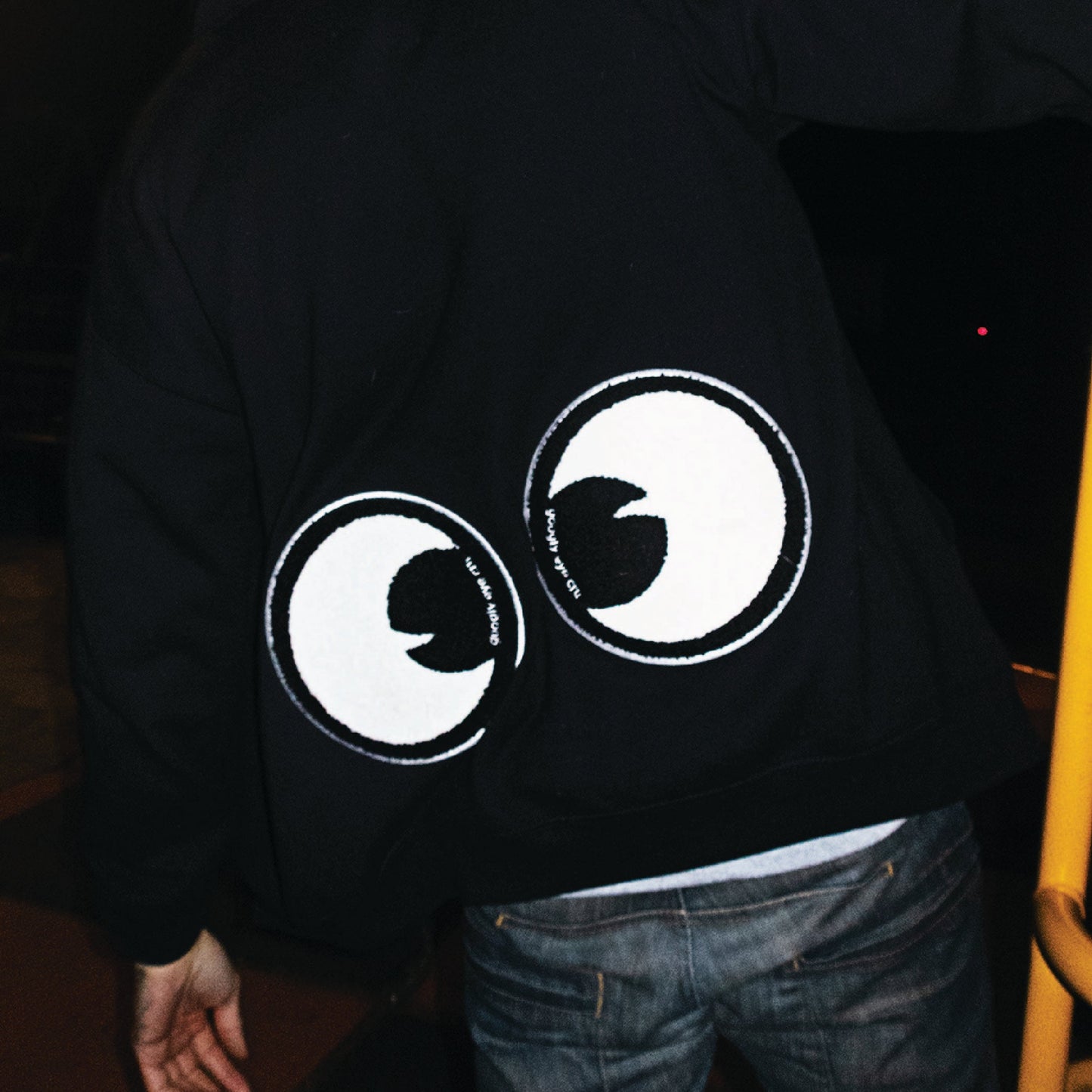 SWEATSHIRT: Googly Eye Cru Full Zip Hood