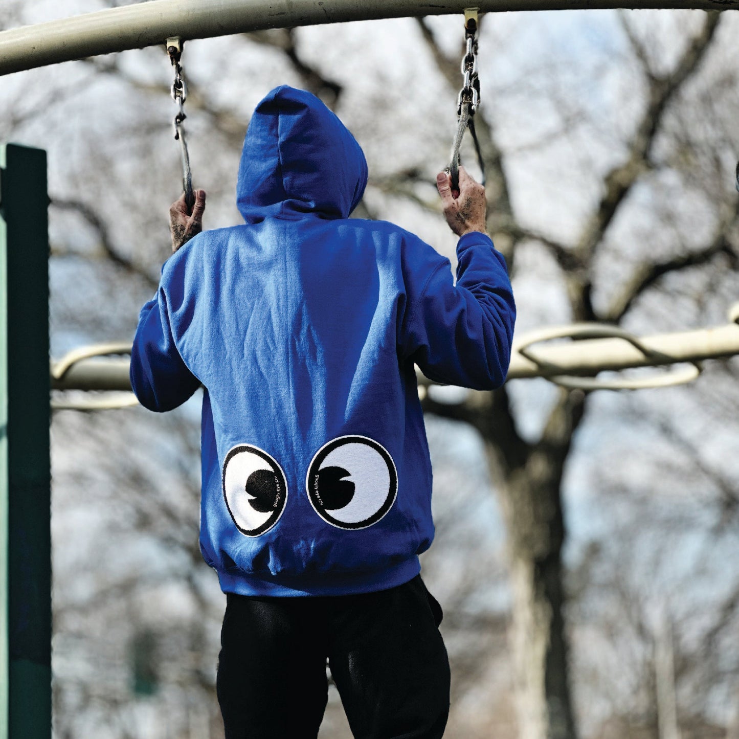 SWEATSHIRT: Googly Eye Cru Full Zip Hood