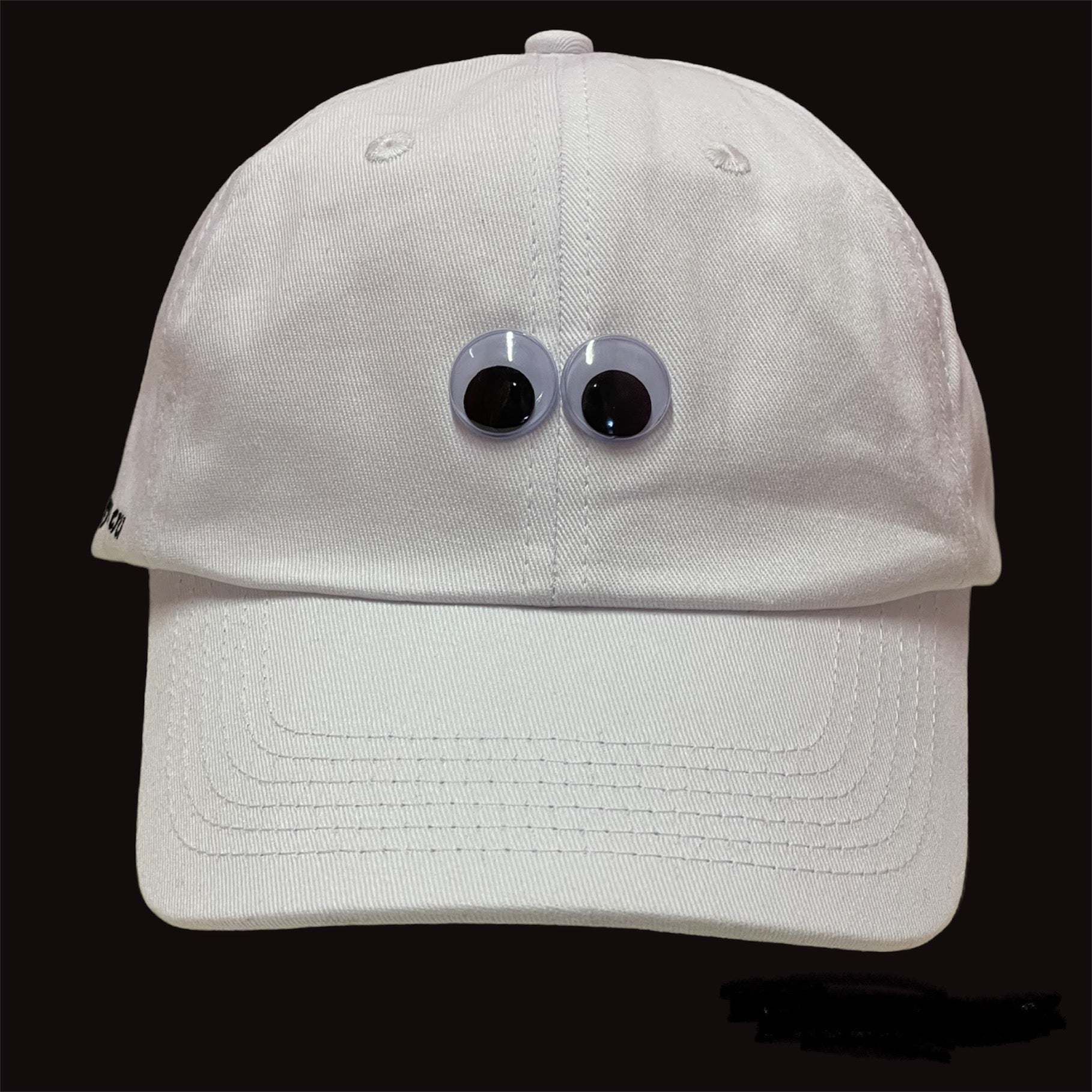 Hat: Real Googly Eyes Gec Dad Hat White